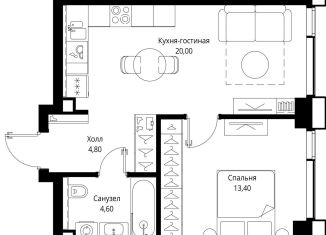 Однокомнатная квартира на продажу, 42.8 м2, Москва, район Покровское-Стрешнево