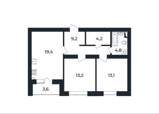 Продаю 2-комнатную квартиру, 65.7 м2, посёлок Доброград