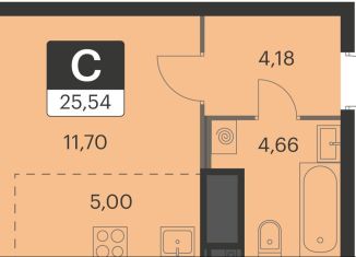 Продаю квартиру студию, 25.5 м2, Екатеринбург, ЖК Притяжение, улица Академика Парина, 13