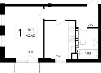 Продаю 1-ком. квартиру, 40.4 м2, Крым