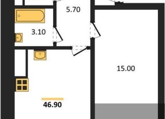 Продаю однокомнатную квартиру, 46.9 м2, Воронежская область, улица Фёдора Тютчева, 107