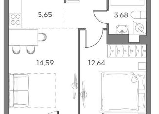 Продается 1-комнатная квартира, 44 м2, Москва, Рязанский проспект, 2с27