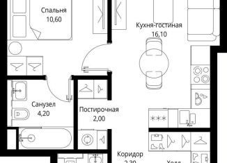 Продажа 1-комнатной квартиры, 40.5 м2, Москва