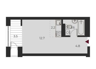 Продам квартиру студию, 25.1 м2, Новосибирск