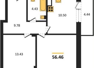 Продаю 2-комнатную квартиру, 56.5 м2, Новосибирск, метро Золотая Нива, улица Стофато, 26