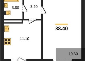 Продаю 1-ком. квартиру, 38.4 м2, село Ямное, улица Генерала Черткова, 2