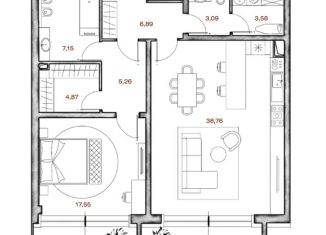 Продается однокомнатная квартира, 93.1 м2, Москва, Крестовоздвиженский переулок, 4, ЦАО