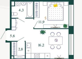 Продается 1-комнатная квартира, 40.8 м2, Москва, ЖК Шагал, 2-я очередь, к4