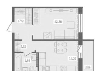 Продажа 1-ком. квартиры, 36.8 м2, Новосибирская область, улица Забалуева, с9