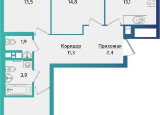 Продается 3-комнатная квартира, 74.3 м2, Ижевск, Устиновский район