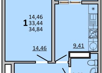 Продаю 1-комнатную квартиру, 34.8 м2, Ростов-на-Дону