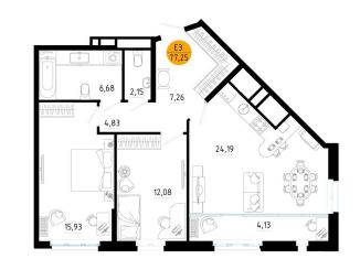 Продам 2-ком. квартиру, 77.3 м2, Рязань