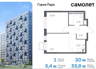 Продаю 1-ком. квартиру, 33.8 м2, Московская область, жилой комплекс Горки Парк, к4.1