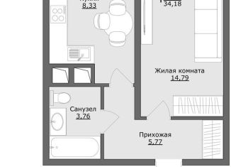 Продажа 1-комнатной квартиры, 34.2 м2, Хотьково