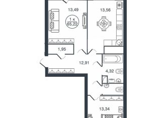 Продается 2-ком. квартира, 65.2 м2, Тверь