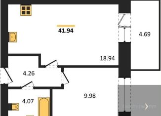 Продается однокомнатная квартира, 41.9 м2, Богучар