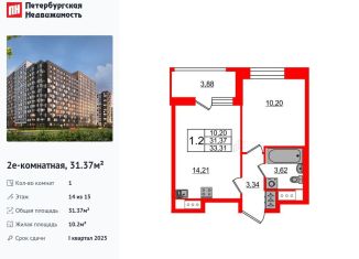 Продам 1-ком. квартиру, 31.4 м2, Санкт-Петербург, метро Елизаровская, Дальневосточный проспект, 23