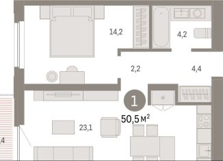 Продаю 1-комнатную квартиру, 50.5 м2, Тюмень, Центральный округ