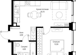 Продажа 1-комнатной квартиры, 43.1 м2, Москва