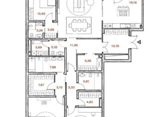 Продаю трехкомнатную квартиру, 193 м2, Москва, Крестовоздвиженский переулок, 4, ЦАО