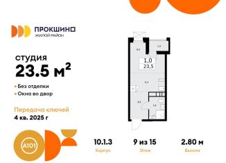 Продам квартиру студию, 23.5 м2, деревня Николо-Хованское, деревня Николо-Хованское, 3