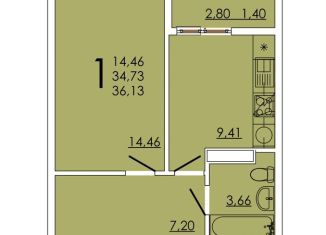 Продажа 1-ком. квартиры, 36.1 м2, Ростов-на-Дону