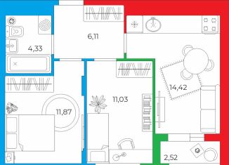 Продажа 2-комнатной квартиры, 50.3 м2, село Осиновая Гора, Восточная улица, 21