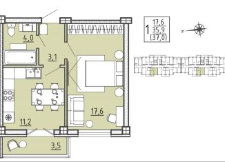 Продаю 1-комнатную квартиру, 37 м2, Воронеж, Цимлянская улица, 10В