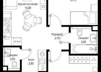 Продажа двухкомнатной квартиры, 53.5 м2, Москва, район Покровское-Стрешнево