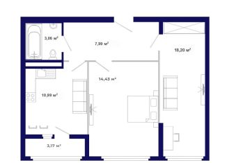 Продается 2-ком. квартира, 57.8 м2, рабочий поселок Маркова