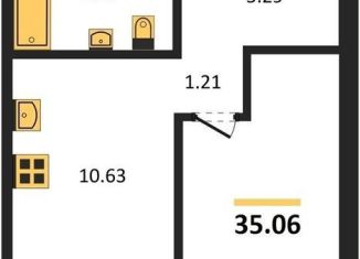 Продаю 1-ком. квартиру, 35.1 м2, Новосибирск, улица Королёва, 2, метро Берёзовая роща