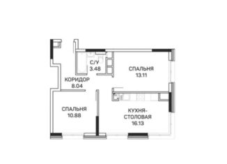 Продам двухкомнатную квартиру, 51.4 м2, Москва, улица Корнейчука, 27с7