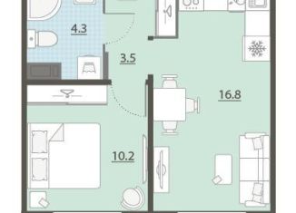 Продается однокомнатная квартира, 34.8 м2, Свердловская область, улица Архитектора Белянкина