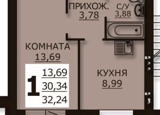 Однокомнатная квартира на продажу, 32.2 м2, Ивановская область, Лесная улица