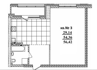 Продается квартира студия, 56.4 м2, Новосибирская область, Садовая улица, 17