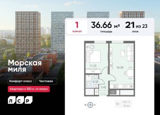 Продаю однокомнатную квартиру, 36.7 м2, Санкт-Петербург, метро Проспект Ветеранов