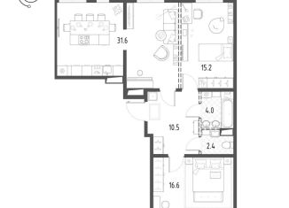 2-ком. квартира на продажу, 81 м2, Санкт-Петербург, Приморский район, Лисичанская улица, 15