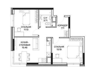 Продается двухкомнатная квартира, 50.8 м2, Москва, улица Корнейчука, 27