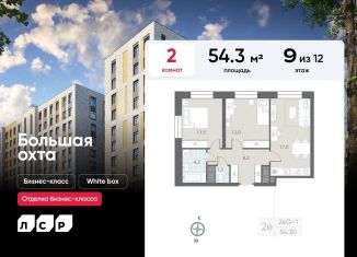 Продам 2-комнатную квартиру, 54.3 м2, Санкт-Петербург, метро Проспект Большевиков