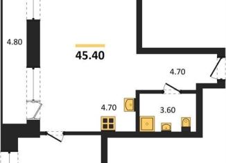 Продаю двухкомнатную квартиру, 45.4 м2, Новосибирск