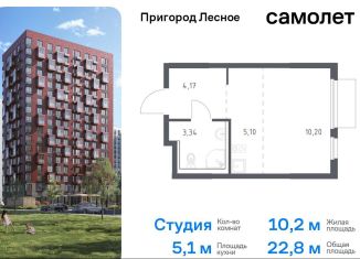 Продажа квартиры студии, 22.8 м2, деревня Мисайлово, проспект Василия Мамрова, 6