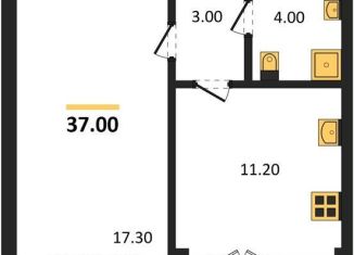 Продам 1-комнатную квартиру, 37 м2, Воронеж, Цимлянская улица, 10Г