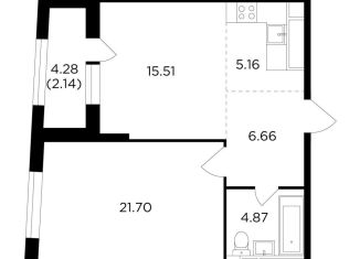 Продажа 1-ком. квартиры, 56.4 м2, Москва, улица Петра Алексеева, 14, ЖК Кутузов Град 2