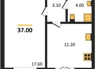 Однокомнатная квартира на продажу, 37 м2, Воронежская область, Цимлянская улица, 10Г