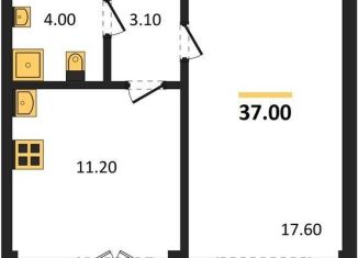 1-комнатная квартира на продажу, 37 м2, Воронеж, Цимлянская улица, 10Г