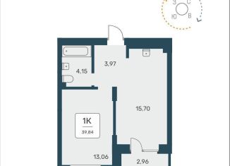 Продаю однокомнатную квартиру, 39.8 м2, Новосибирск, метро Заельцовская, улица Авиастроителей, 3/1