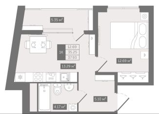 Продам 1-ком. квартиру, 37.9 м2, Санкт-Петербург, Новгородская улица, 8В