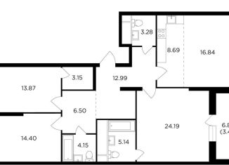 Продаю трехкомнатную квартиру, 43.7 м2, Москва, улица Петра Алексеева, 14