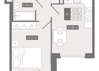 Продаю 1-ком. квартиру, 37.5 м2, Санкт-Петербург, Новгородская улица, 8В