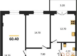 Продается двухкомнатная квартира, 60.4 м2, Воронежская область, Цимлянская улица, 10Г